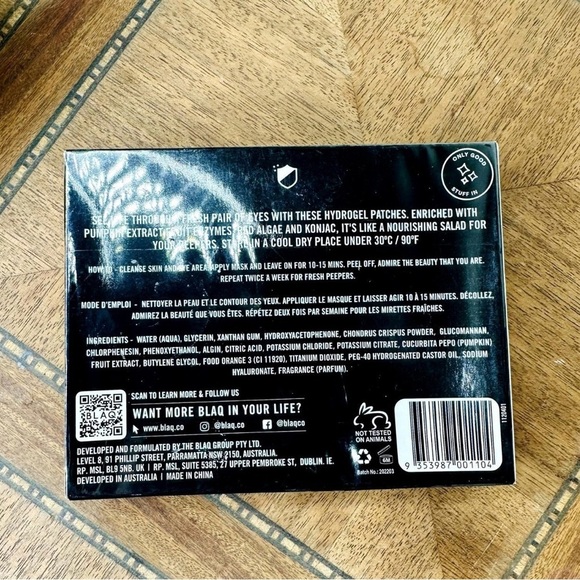 NIB BLAQ Treatment Pumpkin Fresh Peepers Stimulating Hyaluronic Acid Eye Mask - Picture 11 of 11